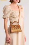  Túi Xách JW PEI Elise Faux Bamboo Woven Top Handle Bag - Brown 