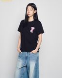  Áo Phông ADLV Fuzzy Font Rabbit Đen 