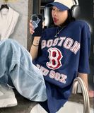  Áo Phông MLB Varsity Overfit Short Sleeve T-Shirt BOS (Navy) 3ATSV0233-43NYS 