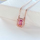  Dây Chuyền, Vòng Cổ Swarovski Una necklace Octagon cut, Pink, Rose gold-tone plated 5614933 