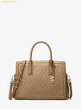  Túi Xách Michael Kors Laila Medium Metallic Signature Logo Satchel Husk 30F5G9IS2R 