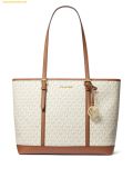  Túi Tote Michael Kors large Jet Set Travel tote bag Trắng Logo 