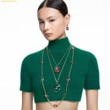  Bông Tai, Khuyên Tai Swarovski Chroma stud earrings Pear cut, Green, Gold-tone plated 5639120 