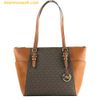 Túi Tote Michael Kors MK Charlotte Signature Leather Large Top Zip Tote Handbag Màu Nâu