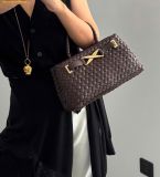 Túi Đeo Vai JW Pei Elora Woven Tote Bag - Nâu Đậm 