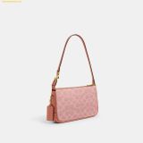  Túi Đeo Vai Coach Plaza Bag In Signature Canvas Brass Melon Pink 