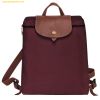  Balo Longchamp Le Pliage Original Backpack Size M Burgundy / Bordeaux - Recycled canvas 