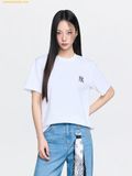  Áo Phông MLB Basic Small Logo Semi-Oversized Short Sleeve T-shirt New York Yankees White 3ATSB8063-50WHS 