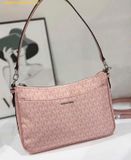  Túi Đeo Vai Michael Kors Jet Set Medium Signature Logo Pochette Crossbody Bag Màu HỒNG Logo 