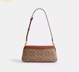  Túi Đeo Vai COACH Jet Shoulder Bag In Signature Canvas Tan Caramel CBA83 