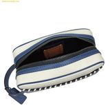  Ví Cluch Coach Small Travel Kit With Whipstitch Navy Trắng CAX53 