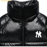  Áo Khoác Phao MLB Crop Glossy Curved Puffer Jacket New York Yankees Đen - 3FDJB2046-50BKS 