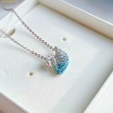  Dây Chuyền Swarovski Iconic Swan pendant Swan, Small, Blue, Rhodium plated 5512094 