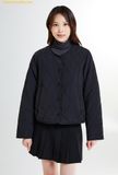  Áo Khoác SAPO Detachable collar lightweight quilted jacket Black 