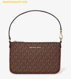  Túi Đeo Vai Michael Kors Jet Set Small Signature Logo Convertible Wristlet 35T4GTVW5V Nâu Logo 
