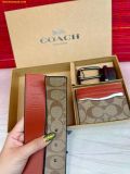  Set Ví Coach Boxed Card Case And Belt Gift Set In Colorblock Signature Canvas C8278 Nâu khaki 