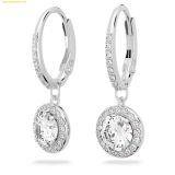  Bông Tai, Khuyên Tai Swarovski Una Angelic Drop Earrings Round Cut, White, Rhodium Plated 5142721 