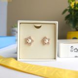  Khuyên Tai, Bông Tai Swarovski Stella Stud Earrings Round Cut, Star, White, Rose Gold-Tone Plated 5645465 