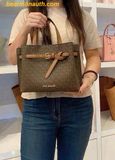  Túi Xách Michael Kors Emilia Small Signature Logo Satchel - Brown 
