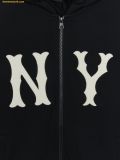  Áo Hoodie Zip MLB Sporty Varsity Shoulder Contrast Hooded Zip-Up NY (Black) 3ATRV0144-50BKS 