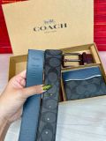  Set Ví Coach Boxed Card Case And Belt Gift Set In Colorblock Signature Canvas C8278 - Xanh Đen 
