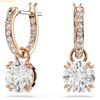  Bông Tai Swarovski Stilla drop earrings Round cut, White, Rose gold-tone plated 5639975 