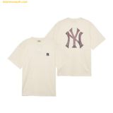  Áo Phông MLB Classic Monogram Big Luxe Short Sleeve T-Shirt NY (D.Cream) 3ATSM0334-50CRD 