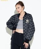  Áo Khoác Bomber MLB Diamond Monogram Jacquard Baseball Jumper NY (Black) 3AJPM0224-50BKS 