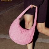  Túi Đeo Vai MLB Quilted Hobo Bag Medium CLE (Pink) 3ABQM0936-45PKS 