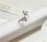  Nhẫn Swarovski Mesmera open ring Heart cut, Pavé, White, Rhodium plated 5705591 