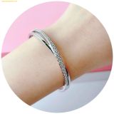  Vòng Tay, Lắc Tay Swarovski Hyperbola bangle Round cut, White, Rhodium plated 5565210 
