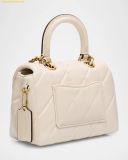  Túi Đeo Chéo Coach Tabby 19 Quilted Leather Top-Handle Bag Chalk CCC12 