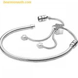  Vòng Tay, Lắc Tay PANDORA Moments Pavé Star & Snake Chain Sliding Bracelet 