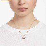  Dây Chuyền, Vòng Cổ Swarovski Stella Necklace Crystal Pearls, Star, White, Rose Gold-Tone Plated 5645382 