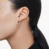  Bông Tai, Khuyên Tai Swarovski Matrix hoop earrings Baguette cut, Heart, Small, White, 18k gold plated 