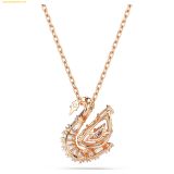  Dây Chuyền, Vòng Cổ Swarovski Swan pendant Mixed cuts, Swan, Pink 5732414 