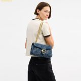  Túi Xách Coach Tabby Shoulder Bag 26 In Regenerative Cotton Denim With Quilting Dark Indigo CCX38 