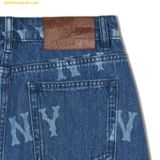  Chân Váy Denim MLB Women's Basic Multi Mega Logo Print Denim Skirt NY (Indigo) 3FDSB0143-50INS 