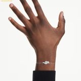  Lắc Tay Swarovski Matrix bracelet Baguette cut, Knot, White, Rhodium plated 5731101 