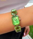  Đồng Hồ Swarovski Watch Octagon cut bracelet, Green, Champagne gold-tone finish 5729842 