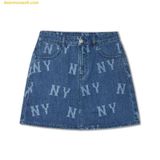  Chân Váy Denim MLB Women's Basic Multi Mega Logo Print Denim Skirt NY (Indigo) 3FDSB0143-50INS 