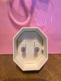  Bông Tai Swarovski Una Angelic stud earrings Round cut, Pavé, White, Rhodium plated 5636269 