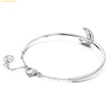  Vòng Tay, Lắc Tay Swarovski Luna bangle Moon, White, Rhodium plated 5666175 