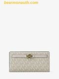  Ví Michael Kors Reed Large Signature Logo Wallet Trắng Logo 