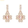  Bông Tai, Khuyên Tai Swarovski Idyllia drop earrings Clover, White, Rose gold-tone plated 5674211 