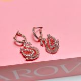  Bông Tai, Khuyên Tai Swarovski Swan drop earrings Pavé, Swan, Pink 5732415 
