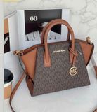  Túi Xách Michael Kors Avril Small Logo and Leather Satchel 35F4G4VS1B Nâu Logo 