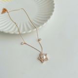  Dây Chuyền, Vòng Cổ Swarovski Stella Necklace Crystal Pearls, Star, White, Rose Gold-Tone Plated 5645382 