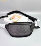  Túi Đeo Hông Coach Warren Mini Belt Bag In Signature Canvas Charcoal Black CW369 