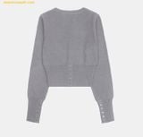  Áo Khoác Cardigan BADBLOOD Pure Classic Button-Up Round Cardigan - Gray w-cdg24-046 Xám 